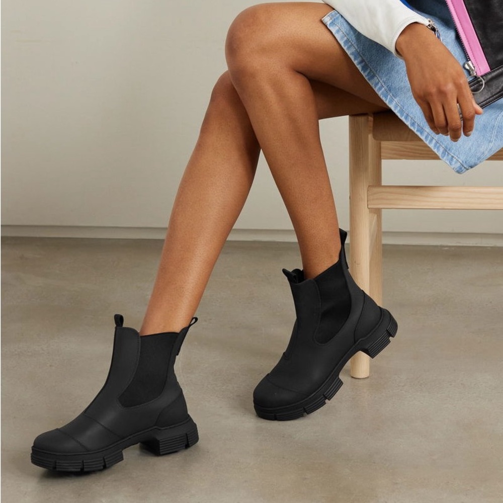GANNI Rubber Chelsea Boots - Women’s Size 38